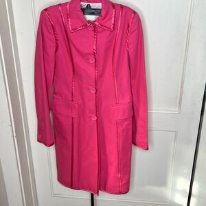 Banana Republic Hot Pink Pea Trench Coat Women’s Size XS